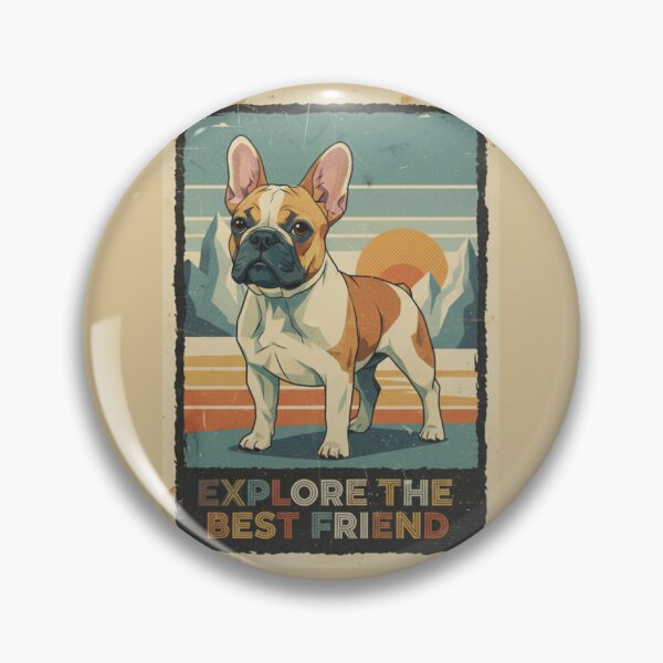Item preview, Bulldog Francés Aventura Montaña Cartel Retro designed and sold by bsbd-action.
