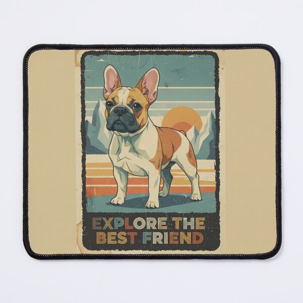 Item preview, Bulldog Francés Aventura Montaña Cartel Retro designed and sold by bsbd-action.