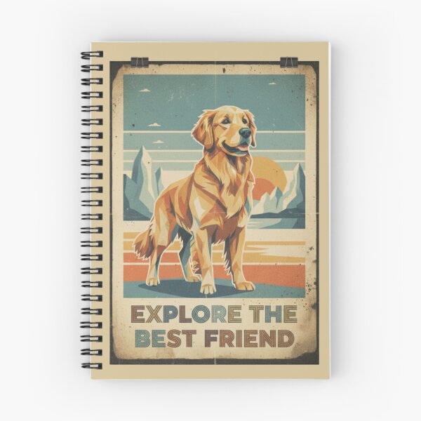 Item preview, Golden Retriever Feliz Montaña Cartel Viaje Retro designed and sold by bsbd-action.