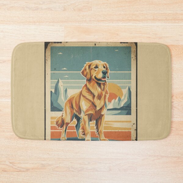 Item preview, Golden Retriever Feliz Montaña Cartel Viaje Retro designed and sold by bsbd-action.