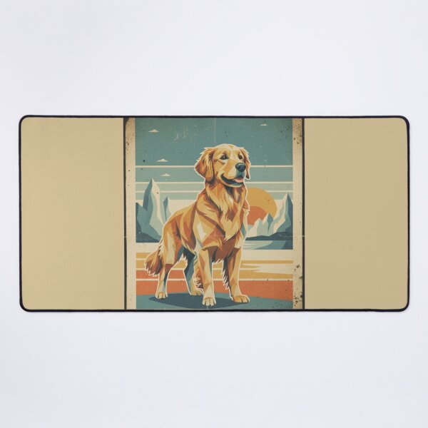 Item preview, Golden Retriever Feliz Montaña Cartel Viaje Retro designed and sold by bsbd-action.