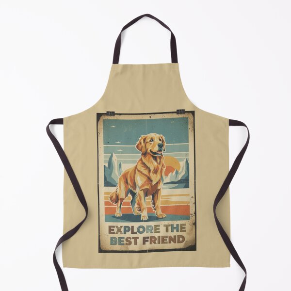 Item preview, Golden Retriever Feliz Montaña Cartel Viaje Retro designed and sold by bsbd-action.