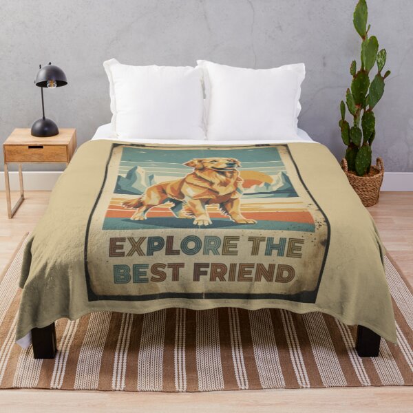 Item preview, Golden Retriever Feliz Montaña Cartel Viaje Retro designed and sold by bsbd-action.