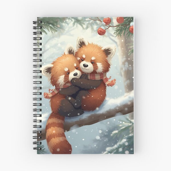 Item preview, Red Panda Love in a Snowy Pine Forest designed and sold by WildlifeWhimsy.