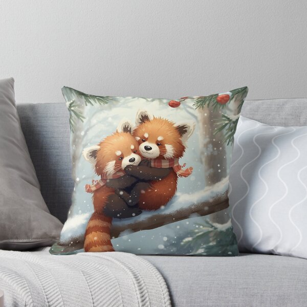 Item preview, Red Panda Love in a Snowy Pine Forest designed and sold by WildlifeWhimsy.