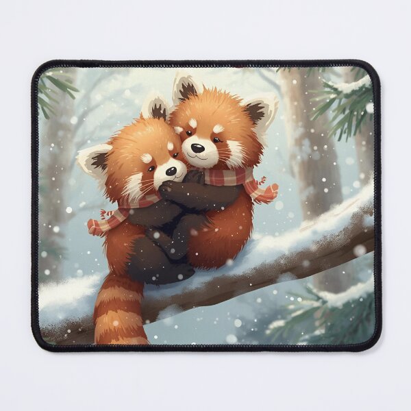 Item preview, Red Panda Love in a Snowy Pine Forest designed and sold by WildlifeWhimsy.