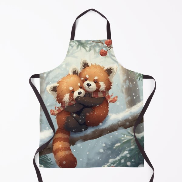 Item preview, Red Panda Love in a Snowy Pine Forest designed and sold by WildlifeWhimsy.