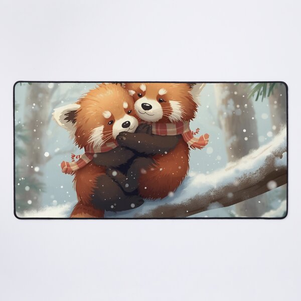 Item preview, Red Panda Love in a Snowy Pine Forest designed and sold by WildlifeWhimsy.