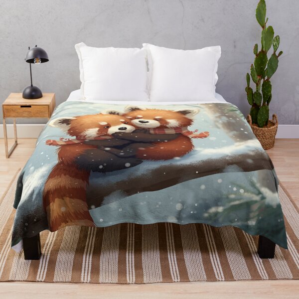Item preview, Red Panda Love in a Snowy Pine Forest designed and sold by WildlifeWhimsy.