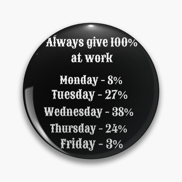 Item preview, Always Give 100% at Work – Funny Office Humor Quote designed and sold by AnaPixMar.