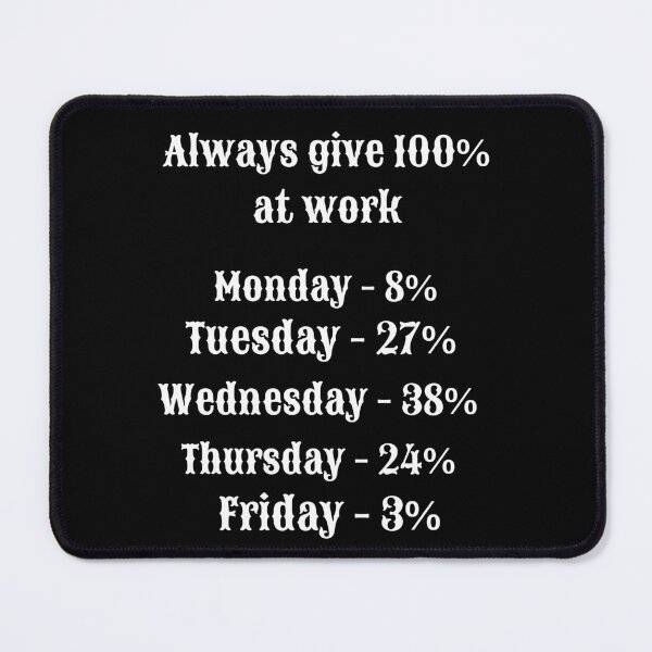 Item preview, Always Give 100% at Work – Funny Office Humor Quote designed and sold by AnaPixMar.