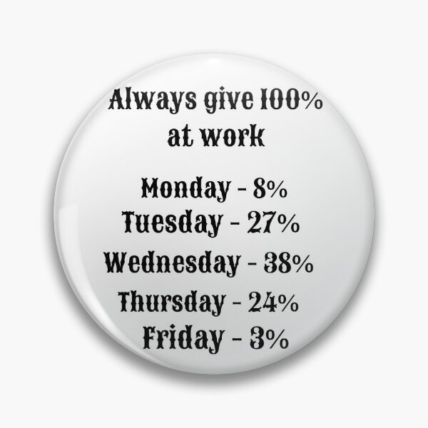 Item preview, Always Give 100% at Work – Funny Office Humor Quote designed and sold by AnaPixMar.