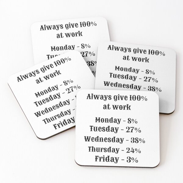 Item preview, Always Give 100% at Work – Funny Office Humor Quote designed and sold by AnaPixMar.