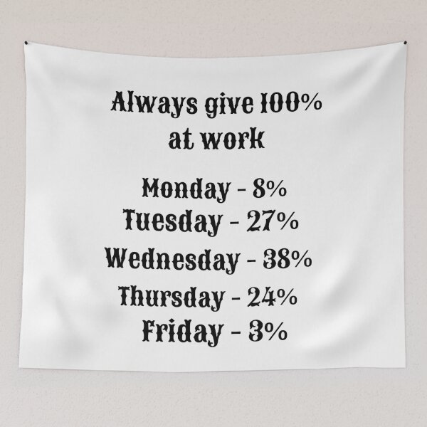 Item preview, Always Give 100% at Work – Funny Office Humor Quote designed and sold by AnaPixMar.