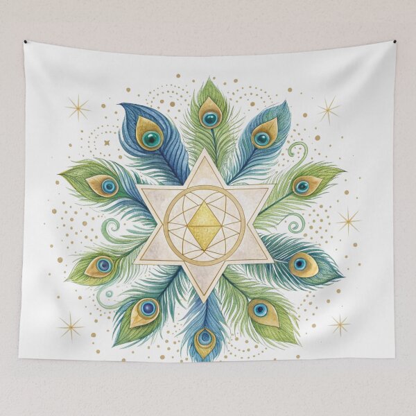 Item preview, Peacock tails transforming into Merkaba designed and sold by Lucky 777.