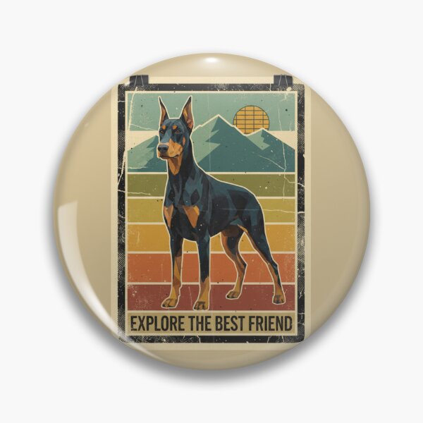 Item preview, Dóberman Elegante Montaña Cartel Retro Aventura designed and sold by bsbd-action.