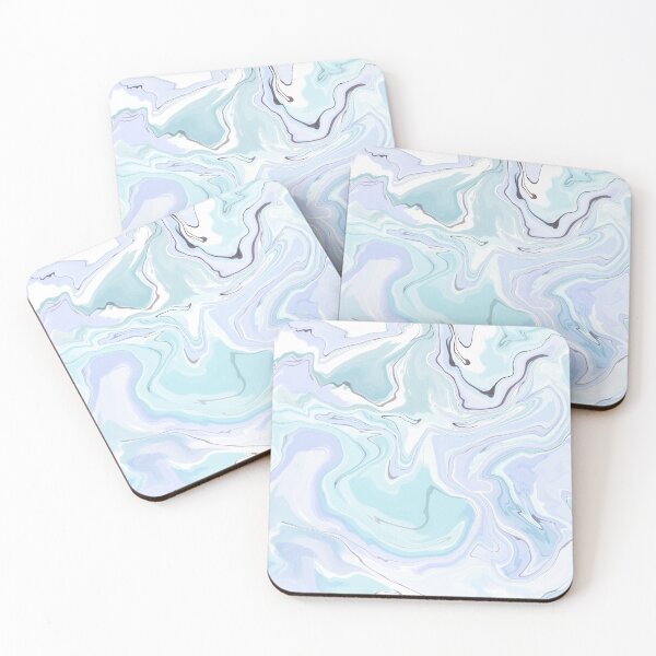 Item preview, Pastel Fluid Art Marble Pattern – Soft Aqua and Lavender Abstract Design designed and sold by elgreko.