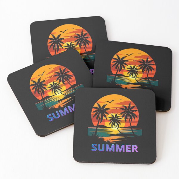 Artikelvorschau, SOMMER - Sonnenuntergangsdesign am Strand mit Palmen und Meer entworfen und verkauft von XNewStore.