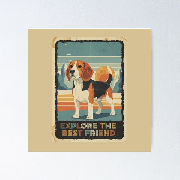 Item preview, Beagle Amistoso Montaña Cartel Vintage Clásico designed and sold by bsbd-action.
