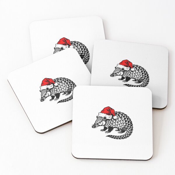 Item preview, Armadillo Wearing Santa Hat Silhouette designed and sold by JollyCritters.