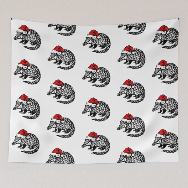 Item preview, Armadillo Wearing Santa Hat Silhouette designed and sold by JollyCritters.