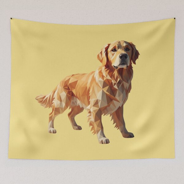 Item preview, Golden Retriever Low Poly Elegante Arte Poligonal designed and sold by bsbd-action.