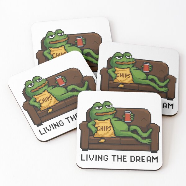 Item preview, Pixel Frog on Couch – Living the Dream in Full Chill Mode designed and sold by Geafixy.