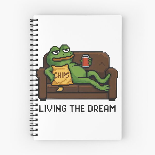 Item preview, Pixel Frog on Couch – Living the Dream in Full Chill Mode designed and sold by Geafixy.