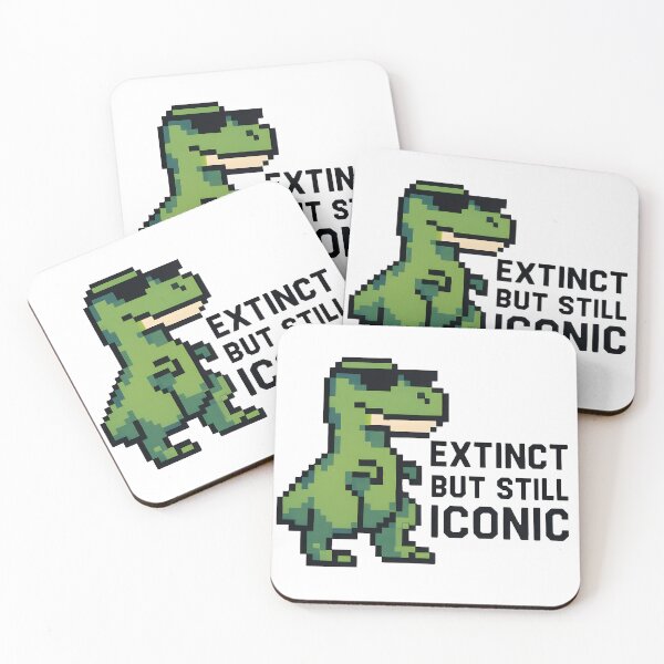 Item preview, Pixel Dinosaur with Sunglasses – Extinct but Still Iconic designed and sold by Geafixy.