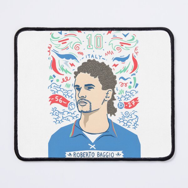 Item preview, Roberto Baggio portrait 1994 Italy classic football designed and sold by Printella-net.