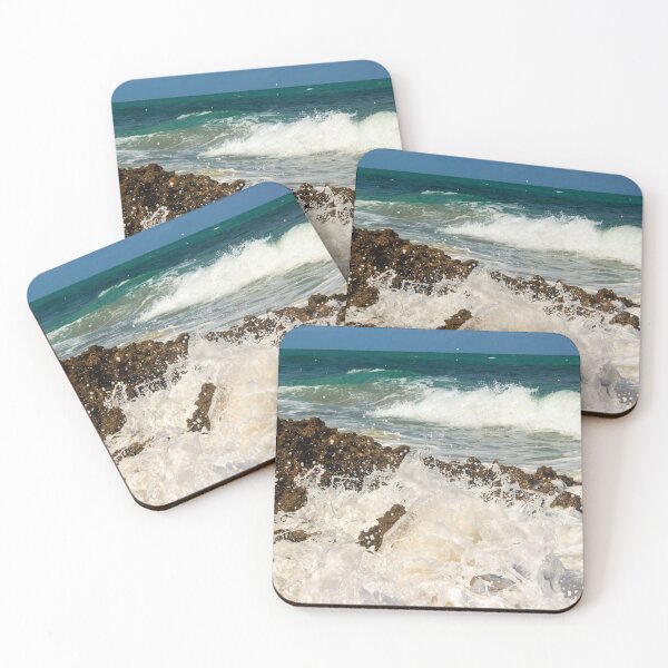 Item preview, waves crashing against the rocks on the beach designed and sold by felipequeiroz.