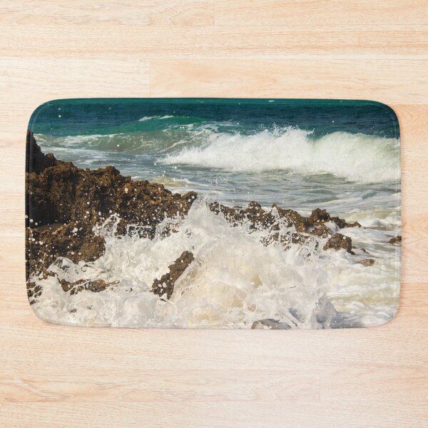 Item preview, waves crashing against the rocks on the beach designed and sold by felipequeiroz.