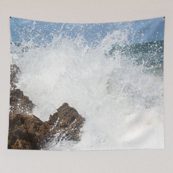 Item preview, waves crashing against the rocks on the beach 8  designed and sold by felipequeiroz.