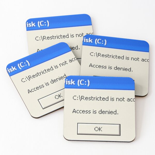 Item preview, ? Access Denied – Retro Windows XP Error Message Sticker designed and sold by brandonwolfhill.