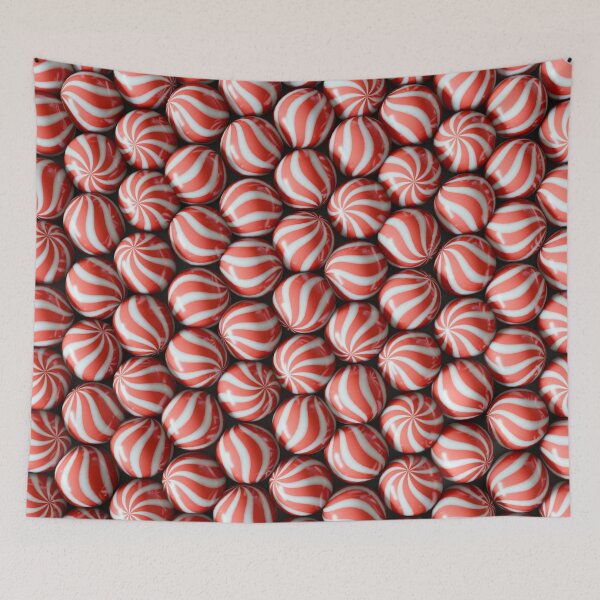 Item preview, Candy Cane Red and White Peppermint Candy Spheres designed and sold by patternsoup.