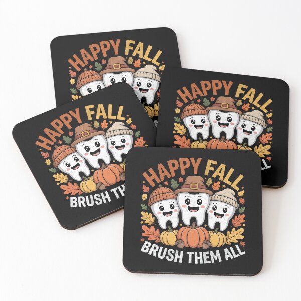 Item preview, Happy Fall Brush Them All Funny Dental Autumn Design designed and sold by FreshVibe Prints.