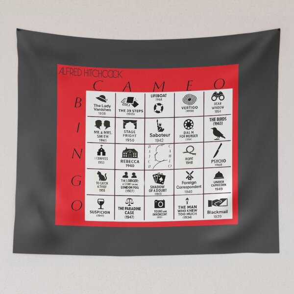 Item preview, Alfred Hitchcock™ Cameo Bingo Card - Charcoal Smoke Edition  designed and sold by WheelieGdArt.
