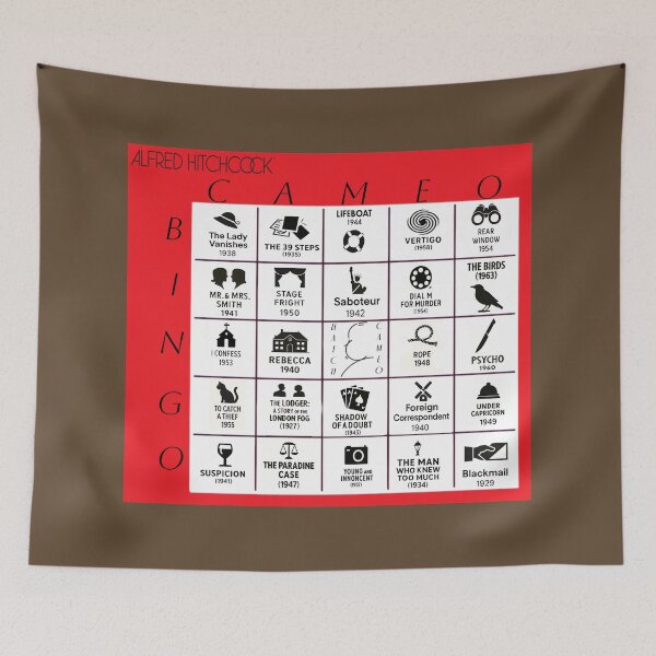 Item preview, Alfred Hitchcock™ Cameo Bingo Card - Sepia Noir Edition  designed and sold by WheelieGdArt.