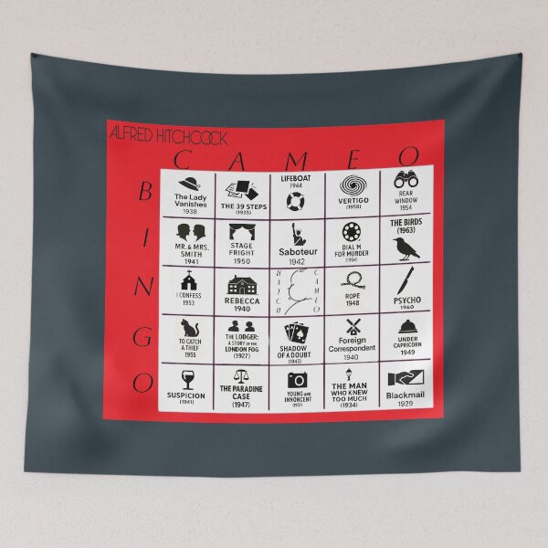 Item preview,  Alfred Hitchcock™ Cameo Bingo Card - Gunmetal Gray Edition  designed and sold by WheelieGdArt.
