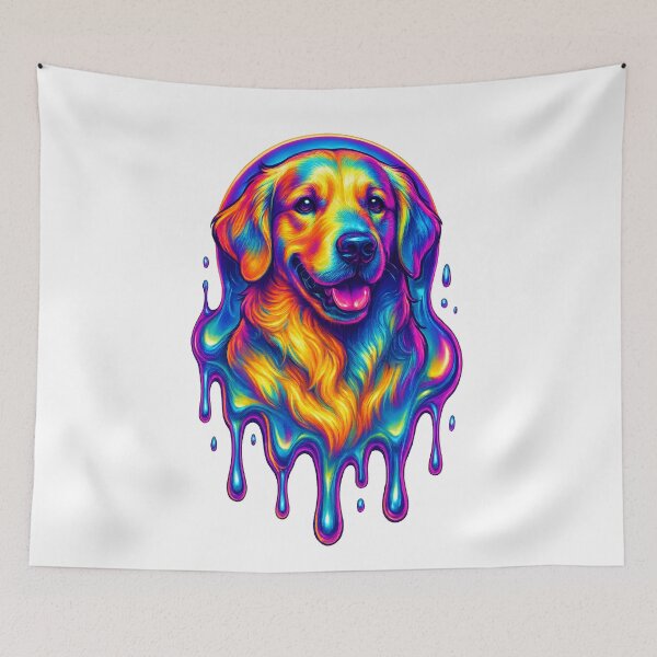 Item preview, Golden Retriever Drip – Neon Y2K Chrome Pop Art designed and sold by Savannarojas.