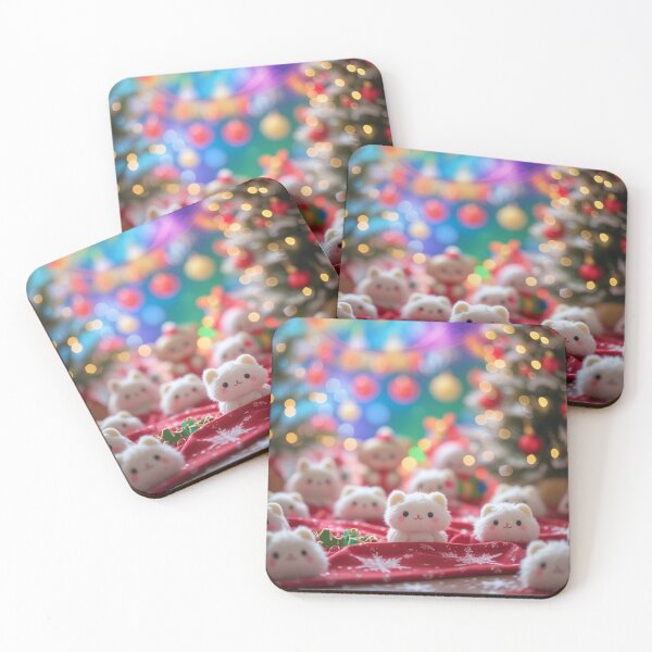 Item preview, cute christmas background bokeh kawaii sthetic korean toys little white toy fuzzies blurry designed and sold by evanurozi.