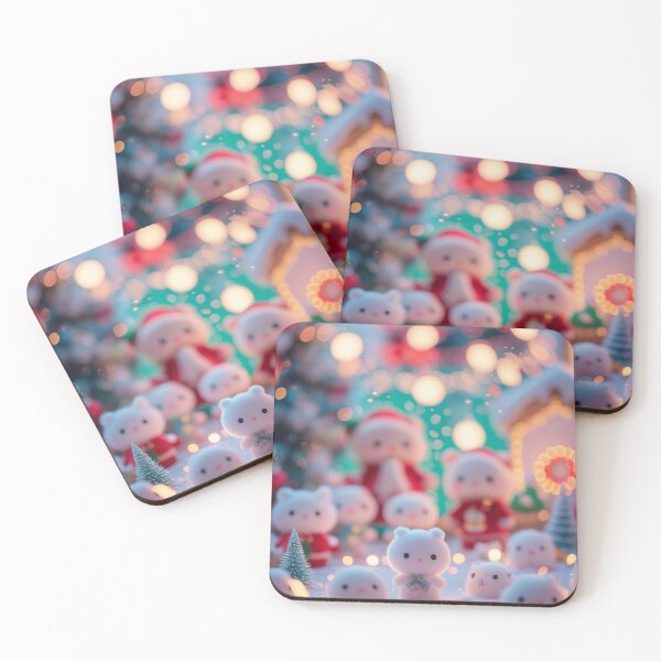 Item preview, cute christmas background bokeh kawaii sthetic korean toys little white toy fuzzies blurry designed and sold by evanurozi.