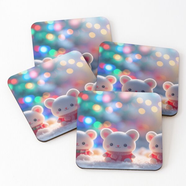 Item preview, cute christmas background bokeh kawaii sthetic korean toys little white toy fuzzies blurry designed and sold by evanurozi.