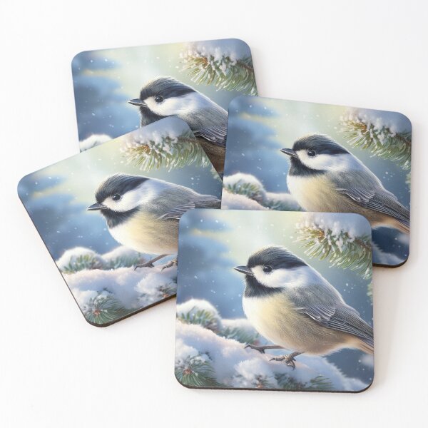 Item preview, Chick-a-dee in a Snowy Spruce Tree designed and sold by Kathy Weaver.