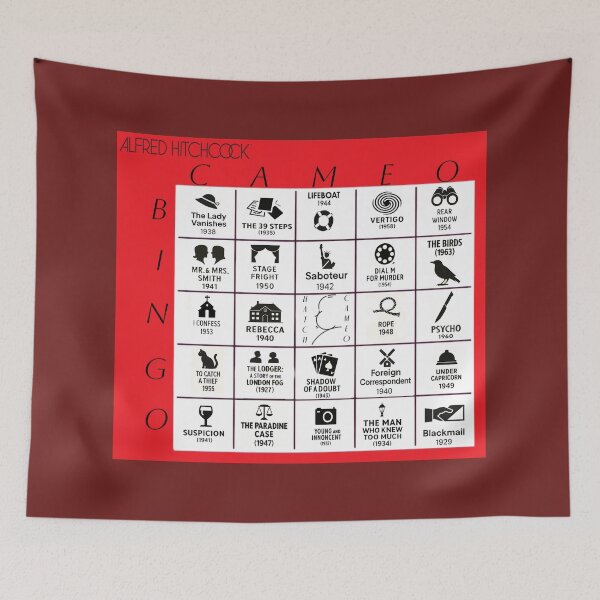 Item preview, Alfred Hitchcock™ Cameo Bingo Card - Rosewood Maroon Edition  designed and sold by WheelieGdArt.