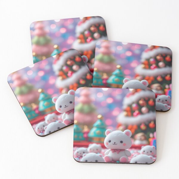 Item preview, cute christmas background bokeh kawaii sthetic korean toys little white toy fuzzies blurry designed and sold by evanurozi.