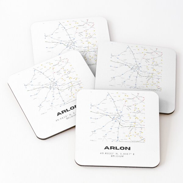 Item preview, Arlon Belgium Map | Minimalist Modern Black and White Street Map designed and sold by RM-Journey.