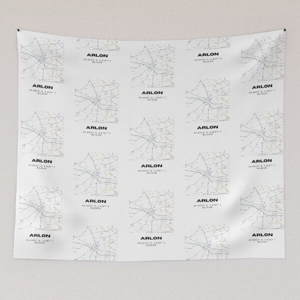 Item preview, Arlon Belgium Map | Minimalist Modern Black and White Street Map designed and sold by RM-Journey.