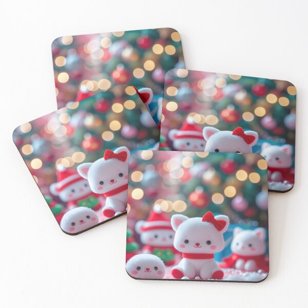 Item preview, cute christmas background bokeh kawaii sthetic korean toys little white toy fuzzies blurry designed and sold by evanurozi.