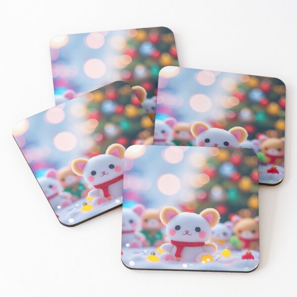 Item preview, cute christmas background bokeh kawaii sthetic korean toys little white toy fuzzies blurry designed and sold by evanurozi.